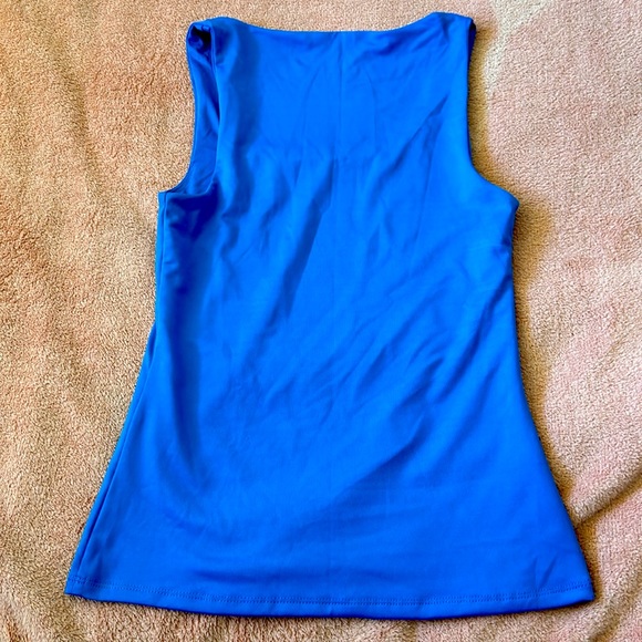 Blue Double-layered, Full Length Tank Top - Picture 2 of 2